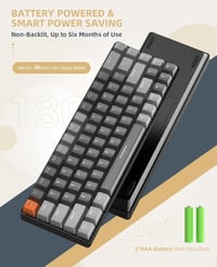 YINDIAO K68 kompakt vezeték nélküli mechanikus gamer billentyűzet, kék kapcsolókkal, sötétszürke 8