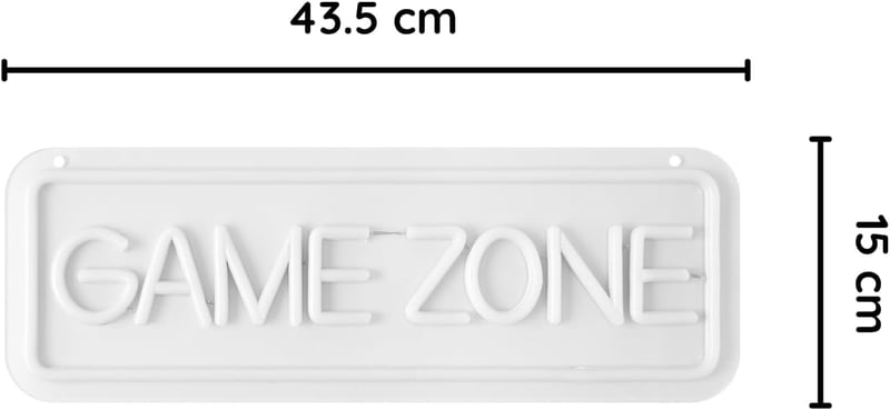 NELUX Game Zone Neon LED Világító Dekoráció - USB Csatlakozós Fali Lámpa Fényerőszabályzóval Gamer Szobába, Játékterembe