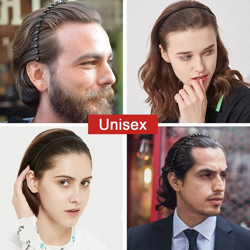 URAQT 6 db Fekete Fém Hullámos Hajpánt Uniszex Sport és Jóga Hajrögzítő