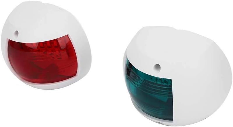Akozon LED hajólámpa szett - piros-zöld navigációs fény, vízálló, 12-24V, 3W, éjszakai horgászathoz (fehér)