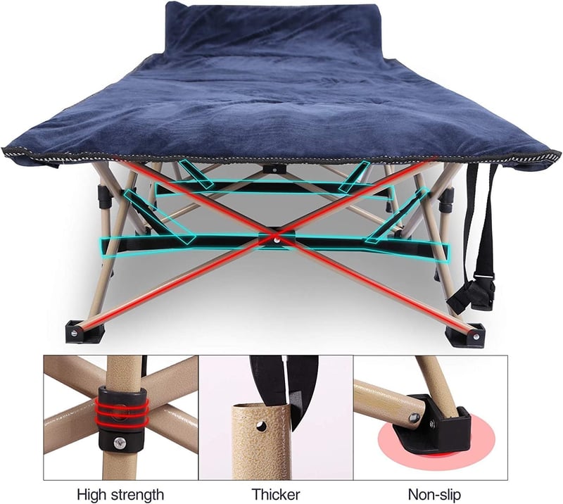 REDCAMP XXL összecsukható kemping ágy 190x71 cm matraccal felnőtteknek