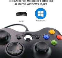 Dhaose Xbox 360 Vezetékes Kontroller PC Windows 7/8/10 Kompatibilis, Ergonomikus Gamepad Kettős Vibrációval, USB Csatlakozás, Plug and Play 6