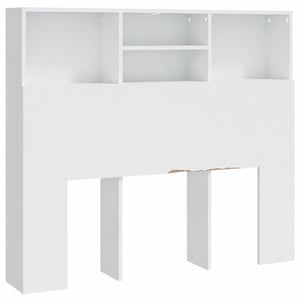 vidaXL Biela premostiteľná úložná skrinka 120x19x103,5 cm – Chybná — chybná, čiastočne funkčná: poškodený zadný panel (stav: pozri 2. obrázok)