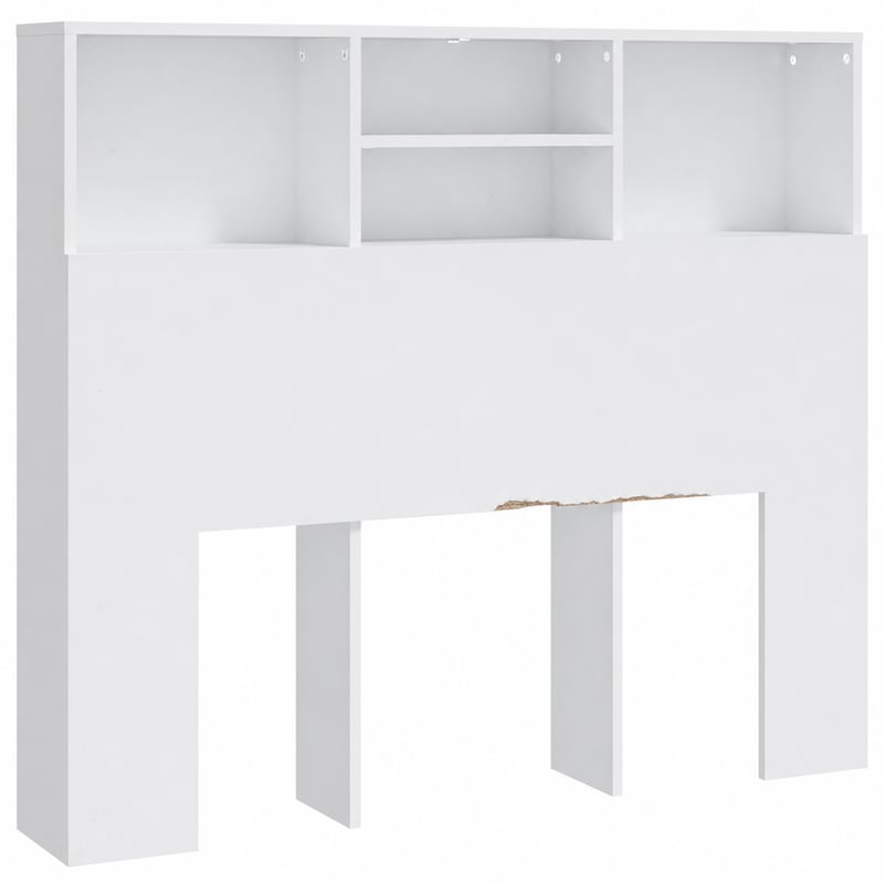 vidaXL Fehér Áthidaló Tárolószekrény 120x19x103,5 cm - Hibás — hibás, részben működik: törött hátlapelem (állapot: lásd a 2. képet)