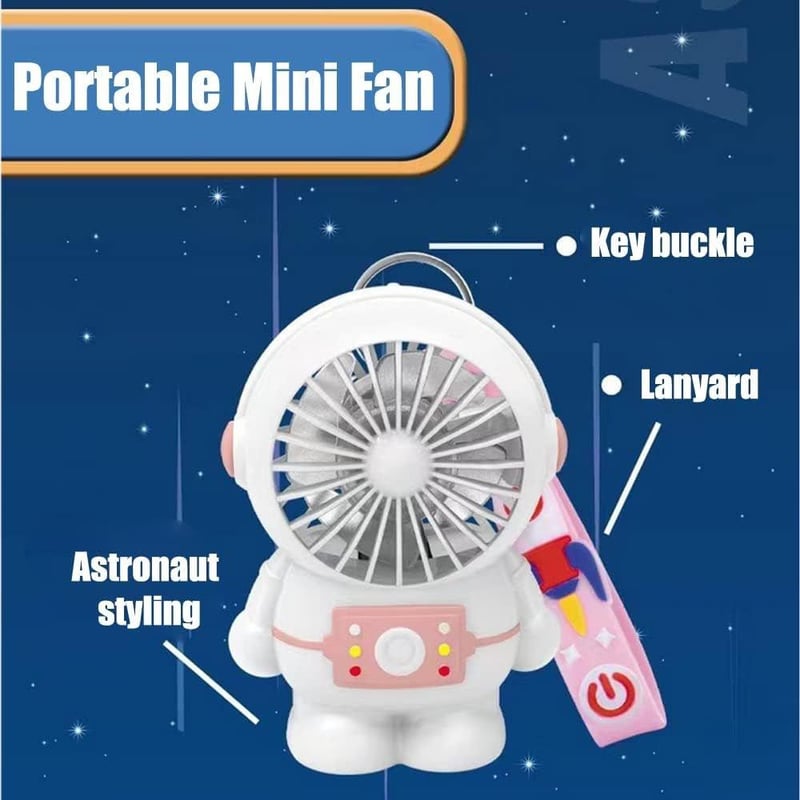 Rózsaszín Űrhajós USB Mini Ventilátor - Hordozható Szempillaszárító