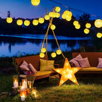ALED LIGHT Napelemes LED Lampion Füzér - 30 Vízálló Meleg Fehér Lámpás, Kerti Dekoráció, 2 Világítási Móddal, Kültéri Használatra 2