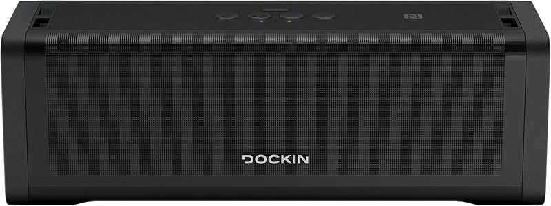 DOCKIN D FINE+ 2 Bluetooth Hangszóró, 50W, IPX5 Vízálló, 16 Órás Üzemidő, Powerbank Funkcióval, 3 DSP Hangszínszabályzóval, Fekete