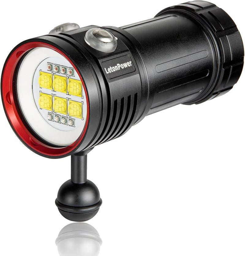 LetonPower L24 Búvárlámpa 12000 Lumen Fényerővel - 100m Vízálló Víz Alatti Zseblámpa Videó Világítás USB-C Töltéssel Professzionális Víz Ala