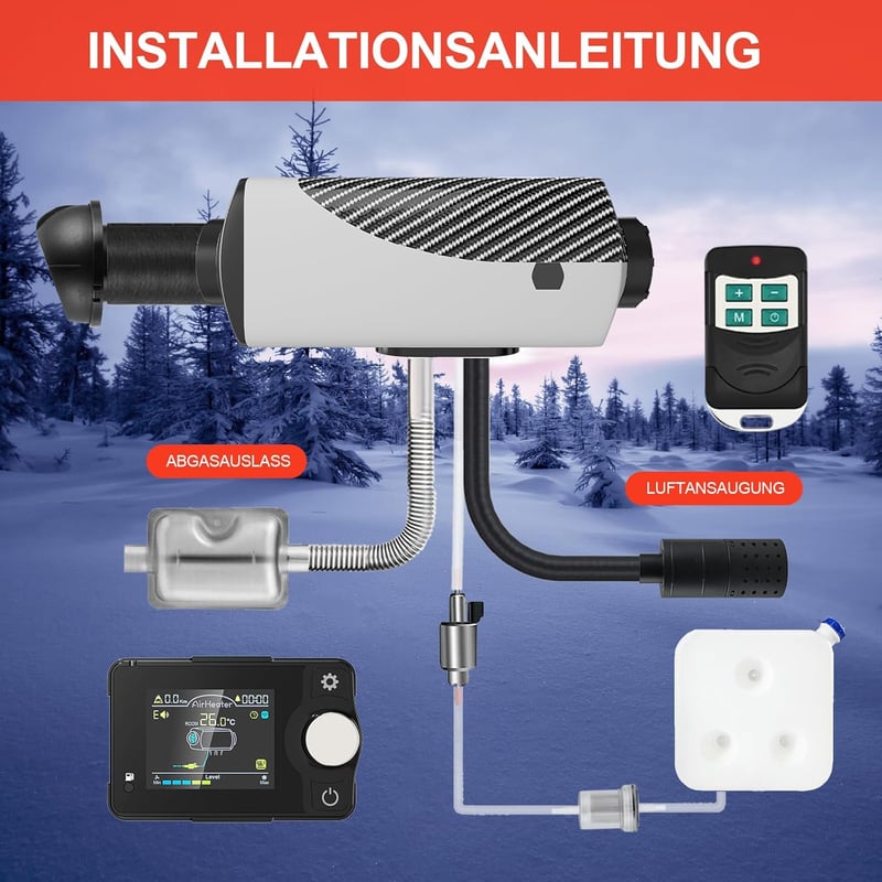 Likaci 5-8KW Bluetooth-os dízel fűtés, LCD kijelzővel, autóhoz, lakóautóhoz, 12V/24V