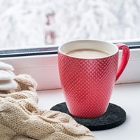 InJolly Mosható Sötétszürke Filc Poháralátét Szett 12db Vas Tartóval 7