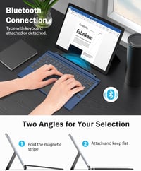 MoKo Bluetooth Billentyűzet Touchpaddal Surface Pro 7+/7/6/5/4/3 Készülékekhez - 7 Színű RGB Háttérvilágítás, Újratölthető, QWERTY 6