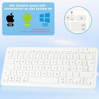 Qulose ultravékony ergonomikus bluetooth billentyűzet iPadhez - német QWERTZ, fehér 2
