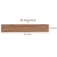 INMOZATA Öntapadós PVC Padlóburkolat 36db - Vízálló Vinyl Padlómatrica Természetes Famintával Konyhába, Fürdőbe - 91,5×15,2cm, 5m² Lefedés 3