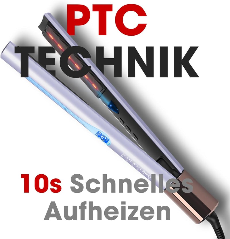 PARWIN PRO BEAUTY Infravörös Ionos Hajvasaló és Hajgöndörítő 2-in-1, 14 Hőfokozat 100-230°C, Antisztatikus Hatás, Kerámia Bevonat, Rózsaszín