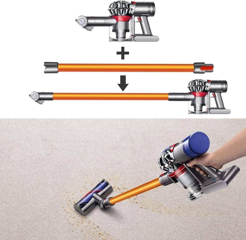 Dyson V7-V15 porszívókhoz arany teleszkópos hosszabbító cső, 72 cm, gyorszáras