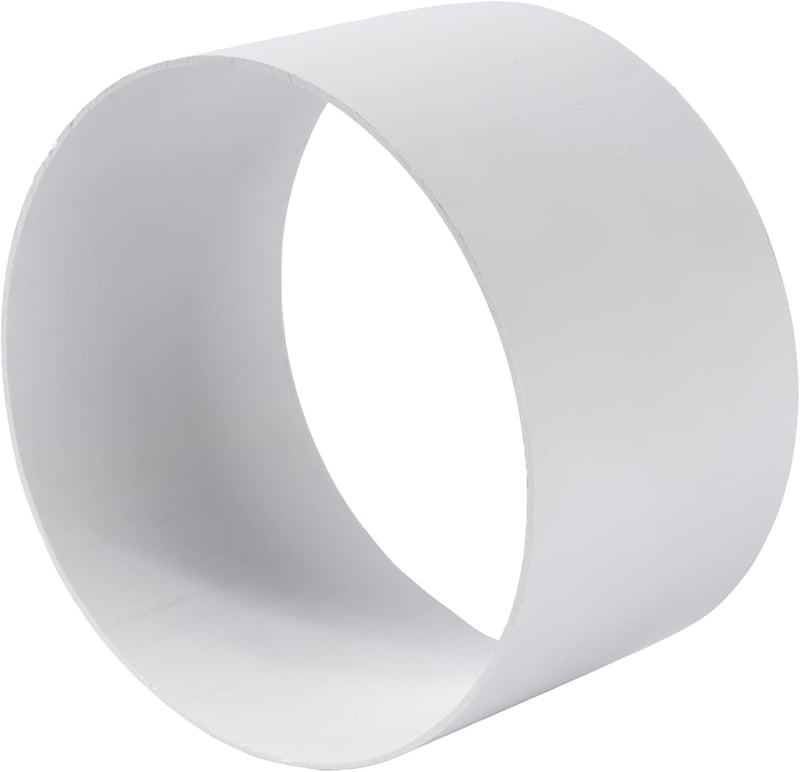 Vent Systems 125 mm Műanyag Csőcsatlakozó - 2 db Fehér Kerek Összekötő Elem Egyenes és Flexibilis Csövekhez - Szellőzőrendszer Kiegészítő Fű