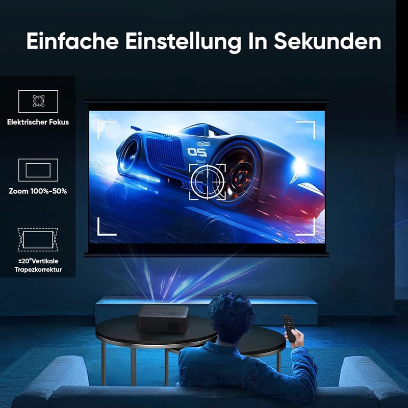 Puxinat AK-71 Natív 1080P WiFi6 Projektor - Elektromos Fókusz, 600ANSI, Kétirányú Bluetooth 5.2, 300" Vetítés, Okostelefon/Laptop/Konzol Kom