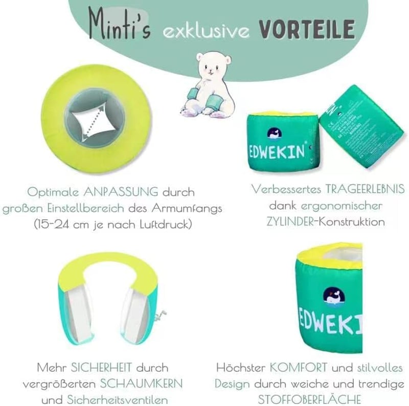 EDWEKIN Úszógumi Gyerekeknek Habmaggal 1-6 Éves Korig Lányoknak és Fiúknak