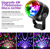 Litake LED Diszkógömb Szett - 7 Színű, Zenére Mozgó Partyfény (2db) 2
