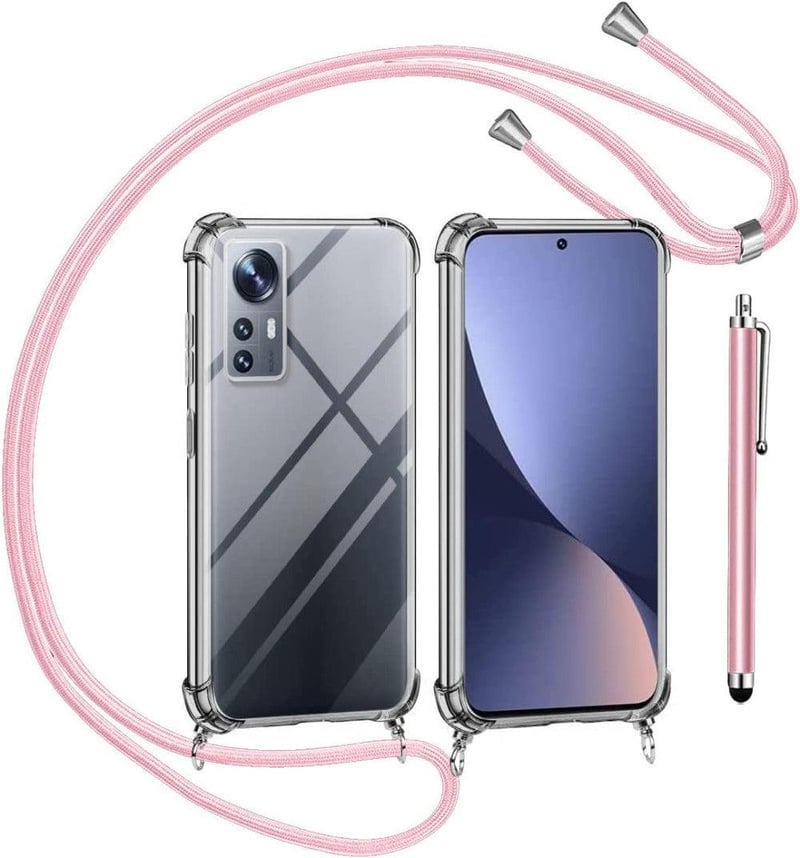 Xiaomi 12 és 12X rózsaszín pántos tok ajándék tollal
