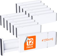 Lifewit 12 db-os állítható műanyag fiókrendező szett, 28-44,5 cm 1