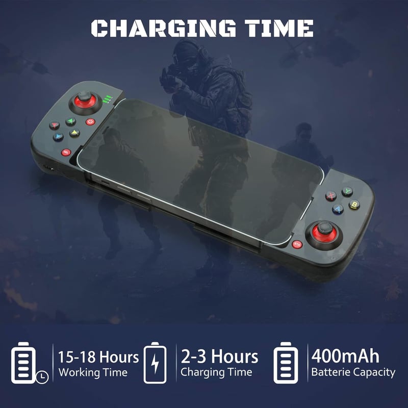 MFi Bluetooth Játékvezérlő iPhone és Android Készülékekhez - Megadream Vezeték Nélküli Gamepad (Fekete)