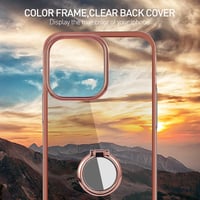 iPhone 13 Pro Átlátszó Tok Mágneses Autótartóval, Állvánnyal - Rózsaszín Arany 8