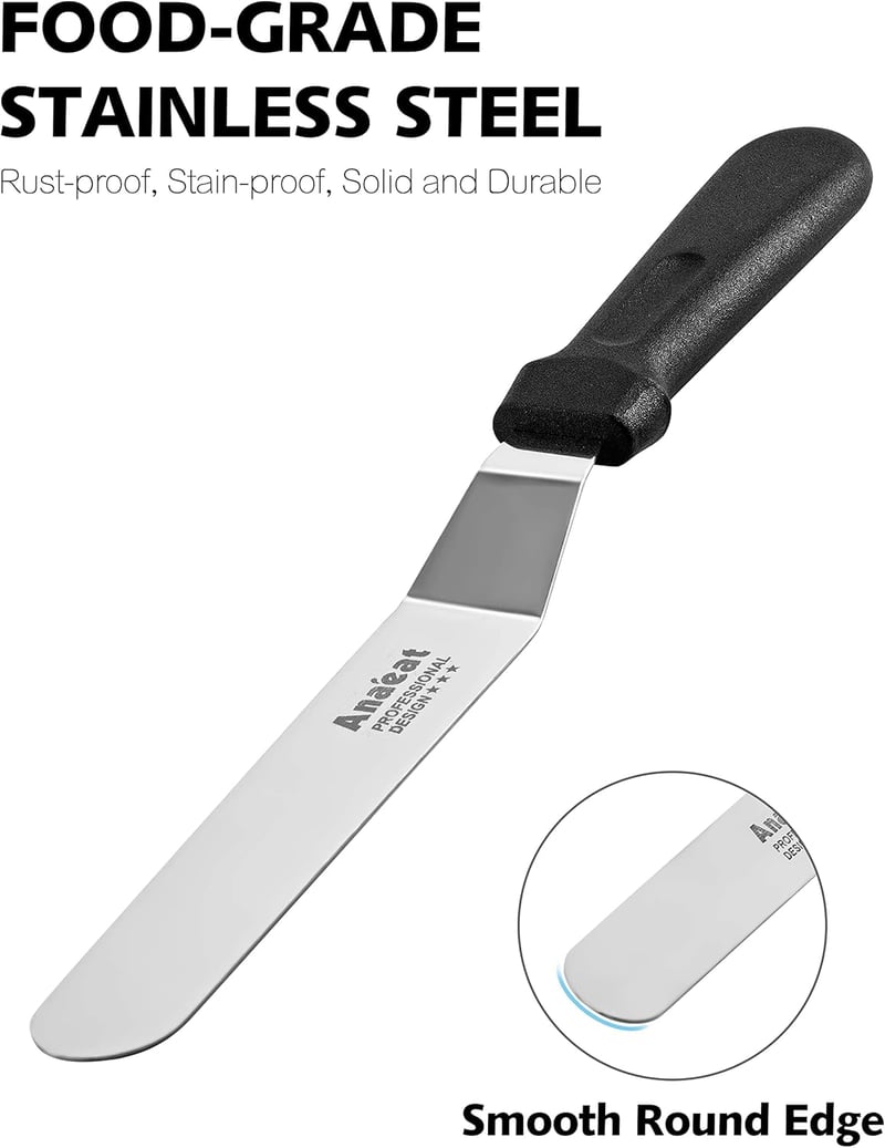 Anaeat 15 cm-es profi szögletes tortalapát - vastag cukormáz kenő spatula