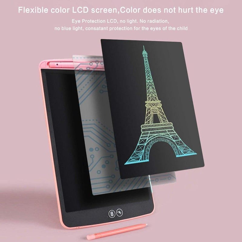 Rózsaszín 8.5" LCD Írótábla Színes Kijelzővel