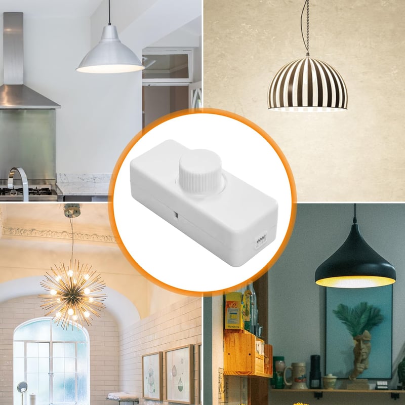 LED Dimmer Kapcsoló: Fehér, Zajtalan, 3-100W, 220-240V, Zsinóros, Halogén és LED Lámpákhoz