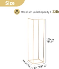 NUPTIO Arany Esküvői Váza Asztaldísz Akril Tálcával - 2db 100cm Magas Geometrikus Fém Virágállvány Születésnapi Rendezvény Dekorációhoz 6