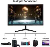 ZFTVNIE 22" Full HD Monitor 1080P - 75Hz Számítógép Kijelző HDMI/VGA Csatlakozással, Beépített Hangszórókkal, Fekete 6