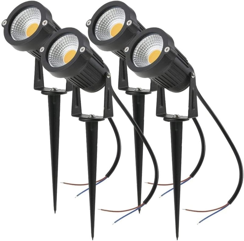 Aulyun 4 db-os 5W COB LED kerti lámpa szett, földbe szúrható, vízálló