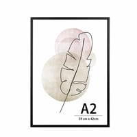 KAIWIN Fotorámik A2, čierny drevený rám na fotky s akrylovým sklom, na zavesenie na stenu, na plagáty a fotografie, do obývačky alebo spálne, 42x59 cm, 1 ks 2
