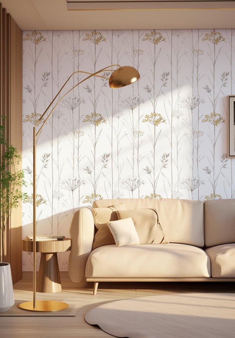 myforHD Öntapadós Tapéta Virágmintával - Dekoratív Bútorfólia Vintage Növény és Levél Dizájnnal - 44 cm x 300 cm - Nappali Faldekoráció