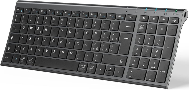 iClever BK10 Wireless Billentyűzet - Ergonomikus Kialakítás - Space grey