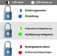 eLinkSmart Kék Ujjlenyomat-Zár: Biometrikus Lakat Öltözőszekrényhez, Bőröndre 5