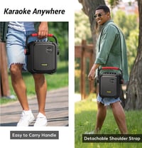 TONOR K7 Hordozható Bluetooth Karaoke Hangszóró 2 Vezeték Nélküli Mikrofonnal - Parti Hangrendszer USB/TF/AUX Csatlakozással, 9 Órás Üzemidő 5