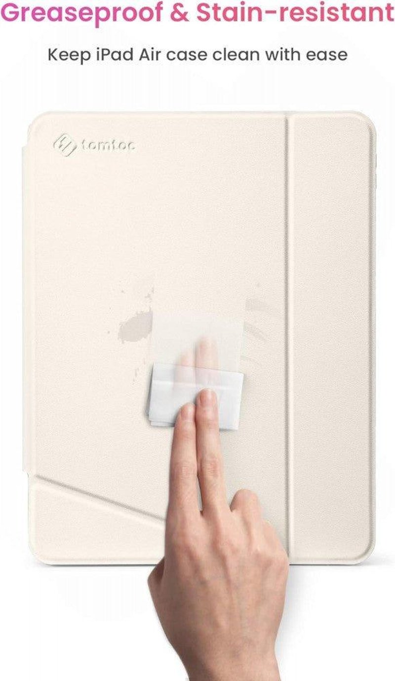 iPad Air 5/4 tok tolltartóval, fehér - Automatikus ébresztés/alvás funkcióval