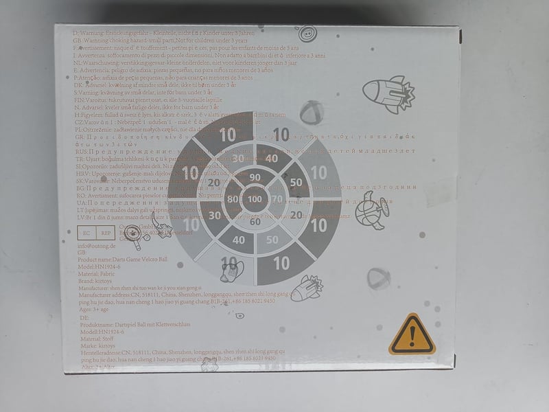 Montessori dinoszauruszos darts tábla gyerekeknek - 66 cm, 12 labdával, kétoldalas, kül- és beltéri játék