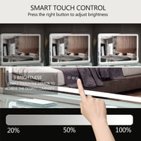 Puselo Hollywood Sminkasztal Tükör LED Világítással, 3 Színhőmérséklettel, Érintésvezérléssel, USB Csatlakozóval és 10x Nagyítással, 80x55 cm 4