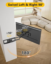 WHYFONE TV Fali Tartó 37-86" Képernyőkhöz - 120 cm Extra Hosszú Forgó Kar, 180° Elforgatható, 50 kg Teherbírás, VESA 600x400 mm 3