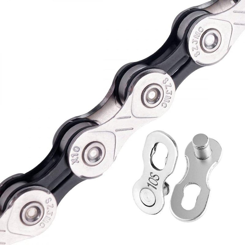 Shimano 10 sebességes fekete-ezüst kerékpárlánc, 116 szemes
