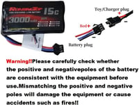 RoaringTop 7.4V 3000mAh RC autó akkumulátor - Kompatibilis DE43, DE60 modellekkel 3