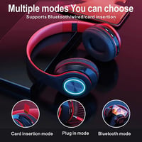 MUARRON Összecsukható Bluetooth Fejhallgató - Piros-Fekete, Nagy Akkuval, Mikrofonnal, 10m Hatótáv 3