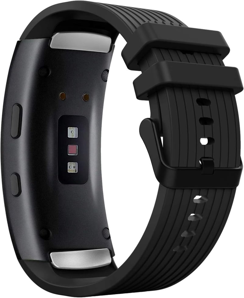 MoKo Szilikon Óraszíj Samsung Gear Fit 2 SM-R360/Fit 2 Pro SM-R365 Okosórához - Fekete Sportpánt Cserekarszíj
