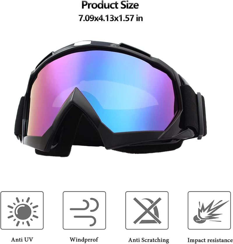 ZUMLLOMA Motocross Szemüveg - UV-védett, Szélálló, Unisex Síszemüveg és Motorosszemüveg