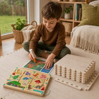 Hrací set pre škôlkarov: 12 ks puzzle podložka + logická hra od 5 rokov + magnetické bludisko 1