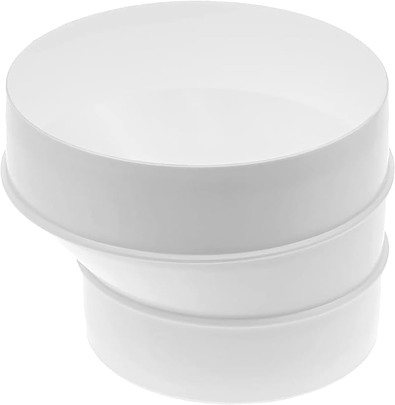 Vent Systems Szellőzőcső Szűkítő Adapter 125-100 mm - Fehér ABS Műanyag Csatlakozó HVAC Rendszerekhez, Könnyen Szerelhető Légcsatorna Átalak