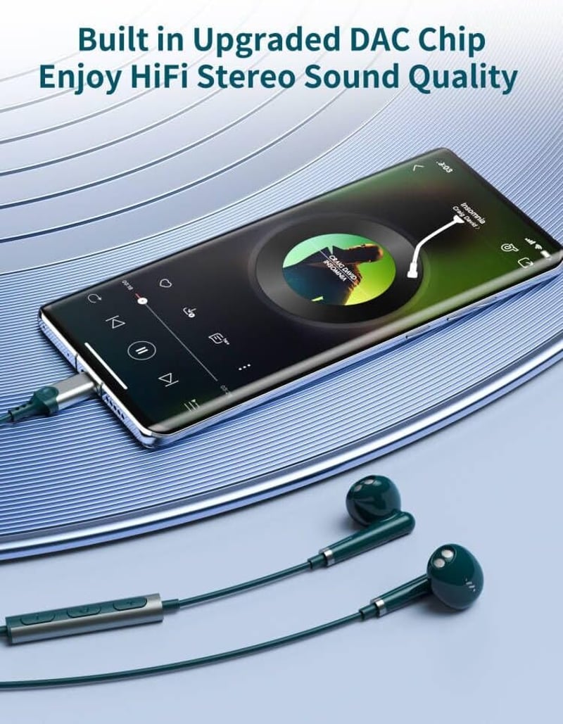 USB-C fülhallgató mikrofonnal iPhone, Samsung, Xiaomi és más okostelefonokhoz - HiFi sztereó